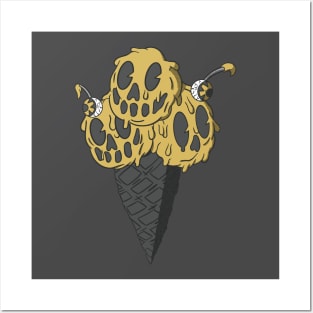 Old School Ice Scream (Gold) Posters and Art